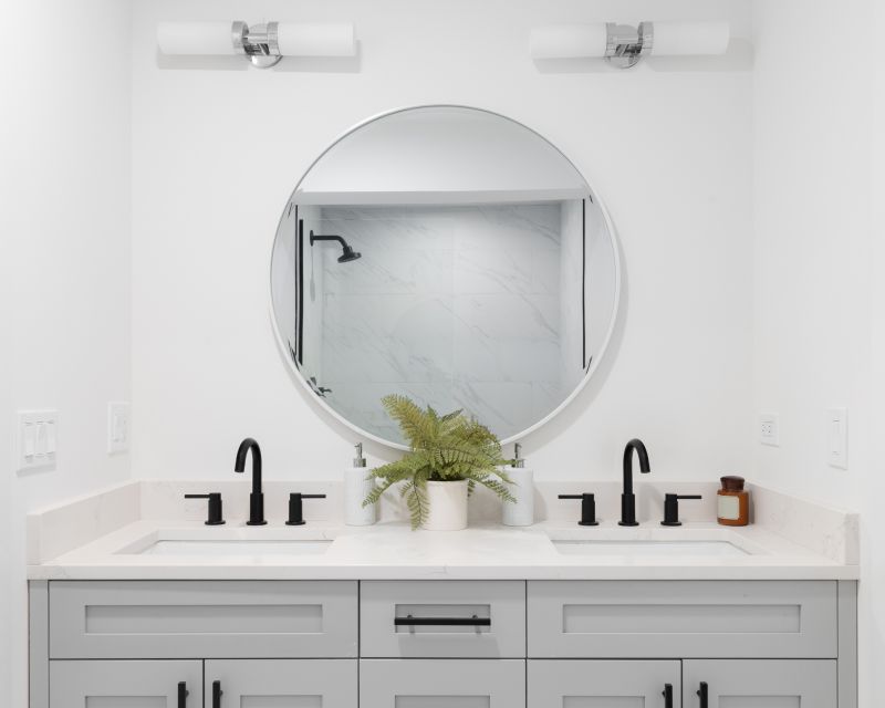 Floating vanity with dual sinks